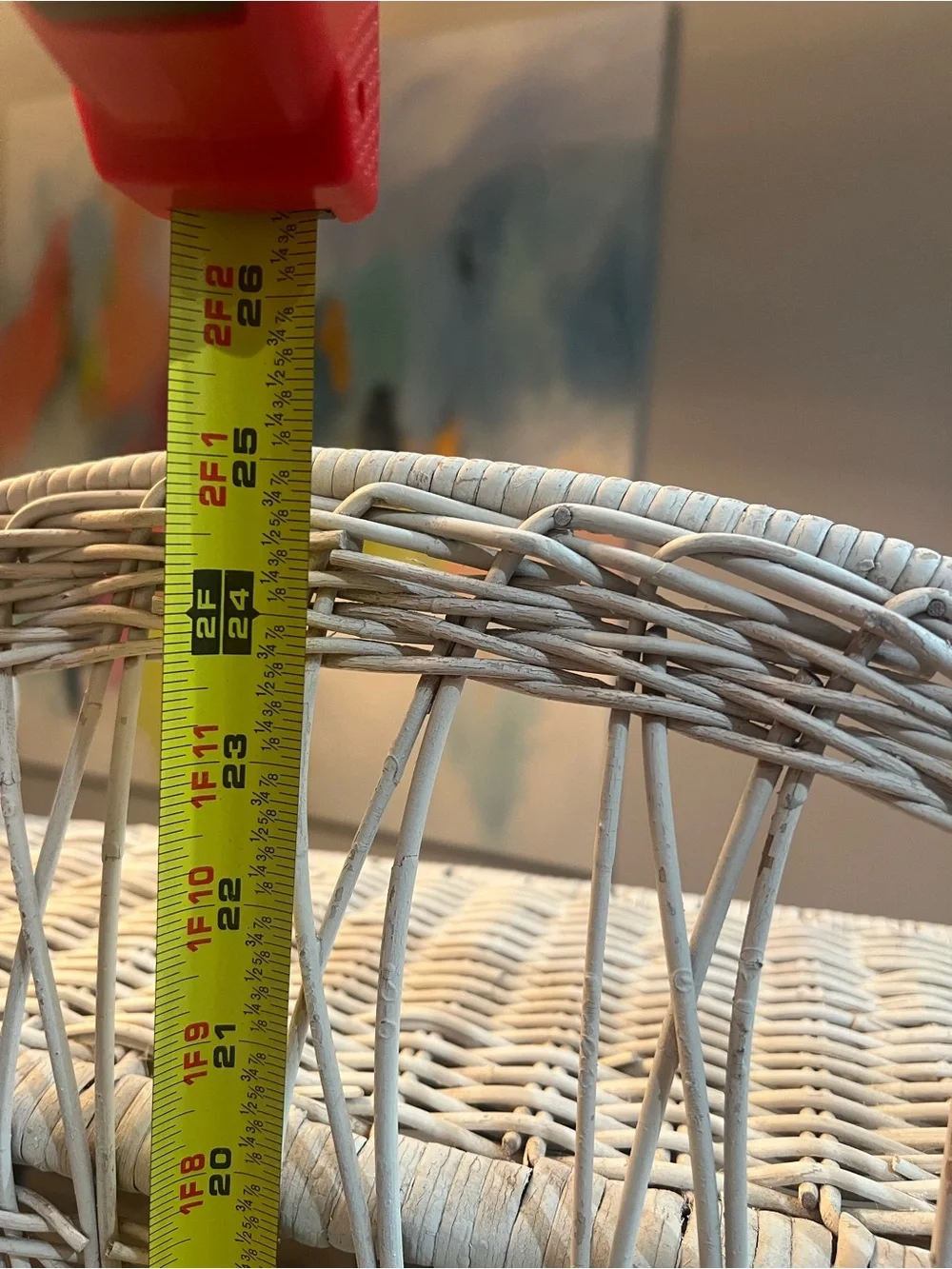 Vintage White Wicker 3-Tier Shelf